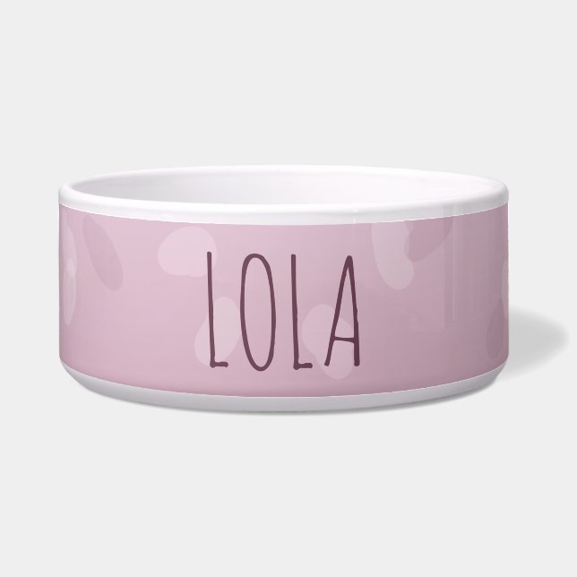 Personalize Chic Pink Ombre Gradient Bowl (Front)