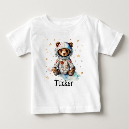 Personalize Child Kids Clothes Astronaut Bear Baby T_Shirt