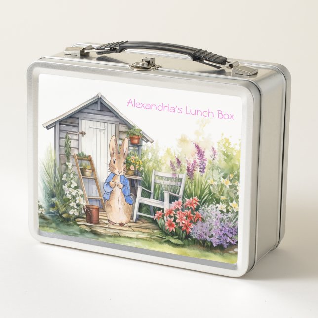  Personalize Child Name Peter the Rabbit  Metal Lunch Box (Front)