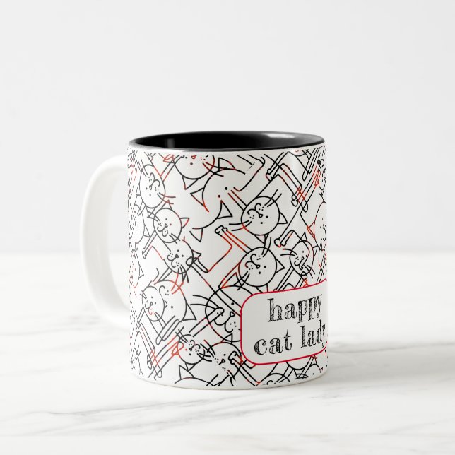 personalize:  childless cat lady Two-Tone coffee mug (Front Left)