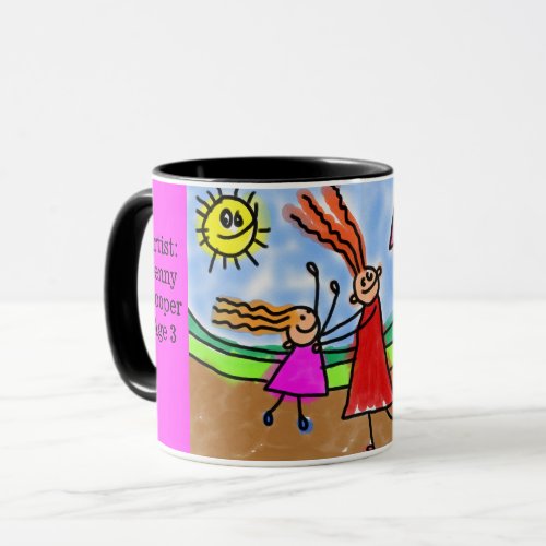 Personalize Childs Artwork Add Name  Age Coffee Mug