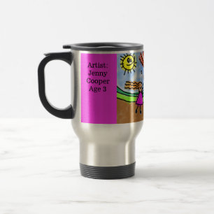 Personalize Child's Artwork Add Name & Age Coffee Travel Mug