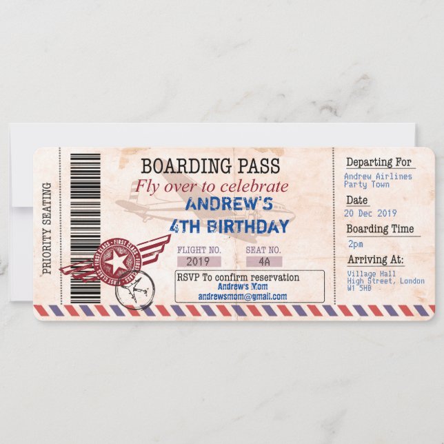 Personalize childs birthday invitation (Front)