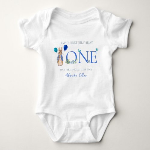 Personalize Childs Name Peter 1st Birthday Baby Bodysuit