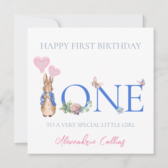 Personalize Child's Name Peter 1st Birthday Card (Front)