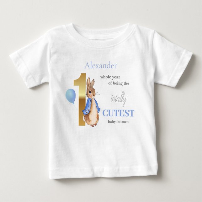 Personalize Child's name Peter the Rabbit  Baby T-Shirt (Front)