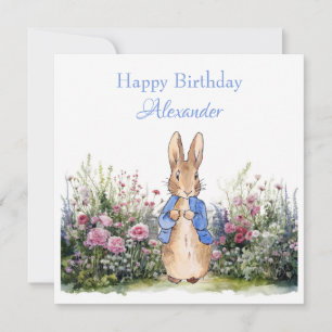 Personalize Child's name Peter the Rabbit Birthday Card