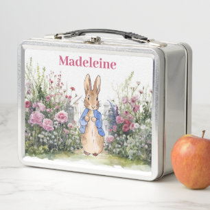 Personalize Child's Name Peter the Rabbit Metal Lunch Box
