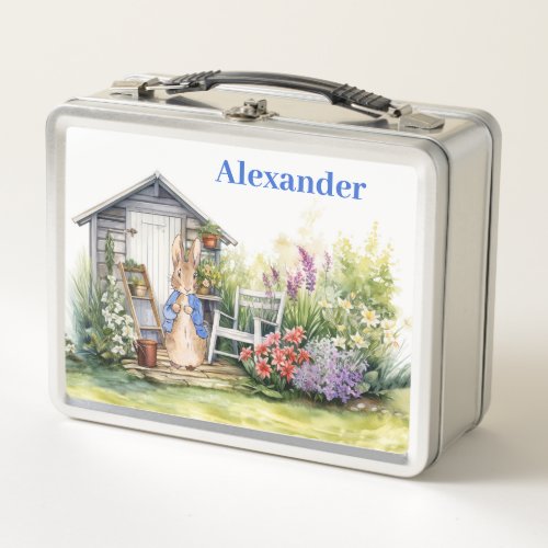 Personalize Childs Name Peter the Rabbit  Metal Lunch Box