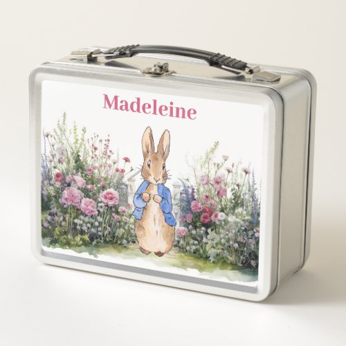 Personalize Childs Name Peter the Rabbit Metal Lunch Box
