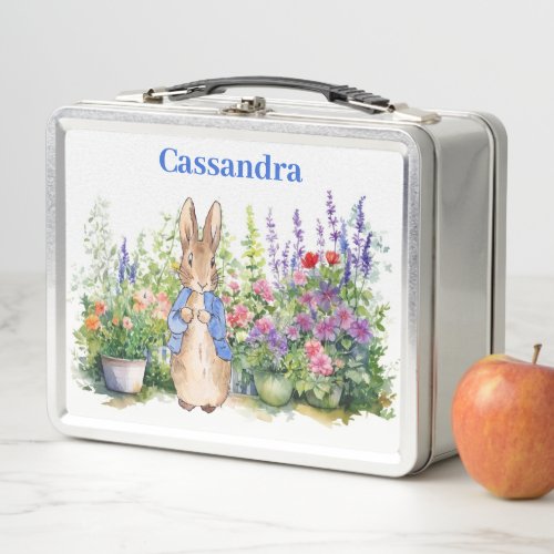 Personalize Childs Name Peter the Rabbit  Metal Lunch Box