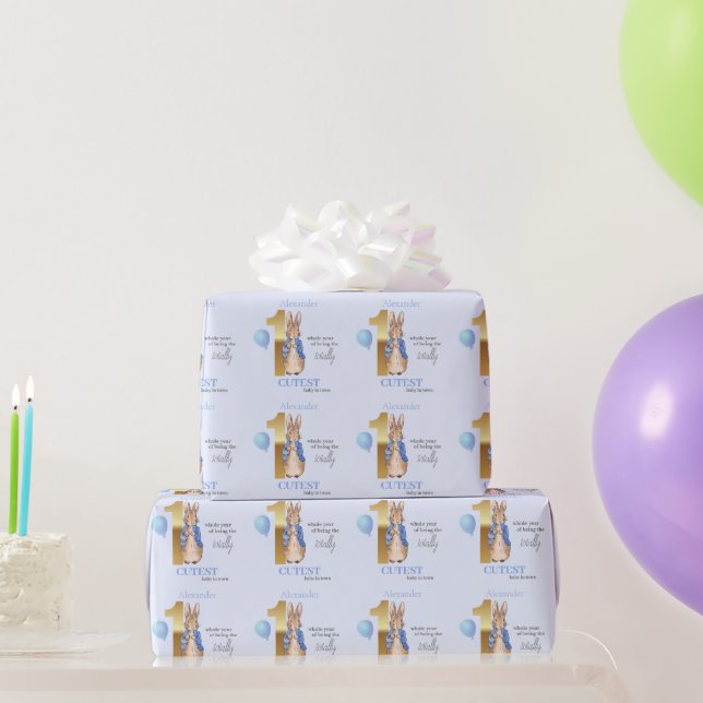 Personalize Child's name Peter the Rabbit  Wrapping Paper (Party Gifts)