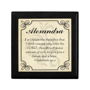 Personalize Christian Bible Verse Keepsake Trinket Gift Box