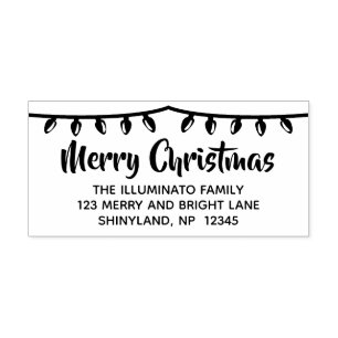 Personalize Christmas Address Stamp String Lights