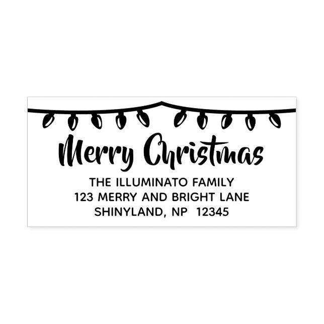 Personalize Christmas Address Stamp String Lights (Imprint)