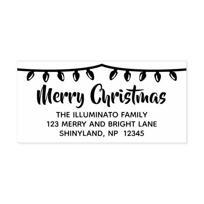 Personalize Christmas Address Stamp String Lights