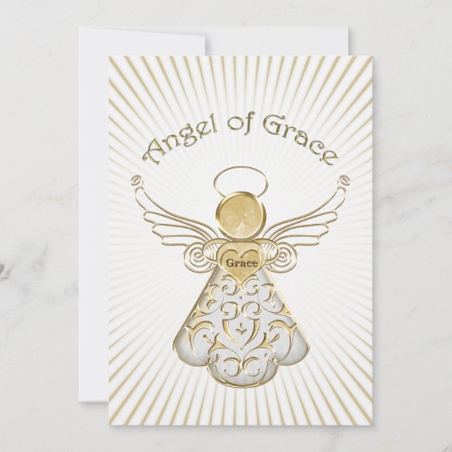 Personalize:  Christmas Angel of Grace Light Rays Holiday Card (Front)