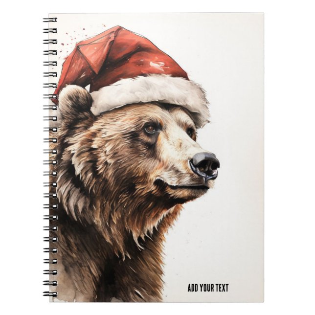 PERSONALIZE: Christmas Bear | Notebook (Front)