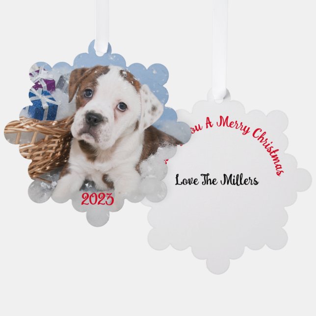 Personalize Christmas Card Ornament (Front/Back)