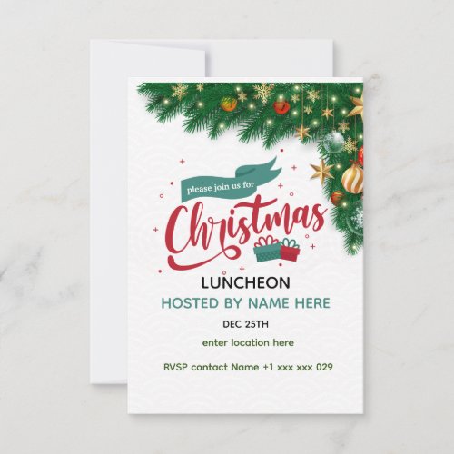 Personalize Christmas Christmas luncheon Invitation