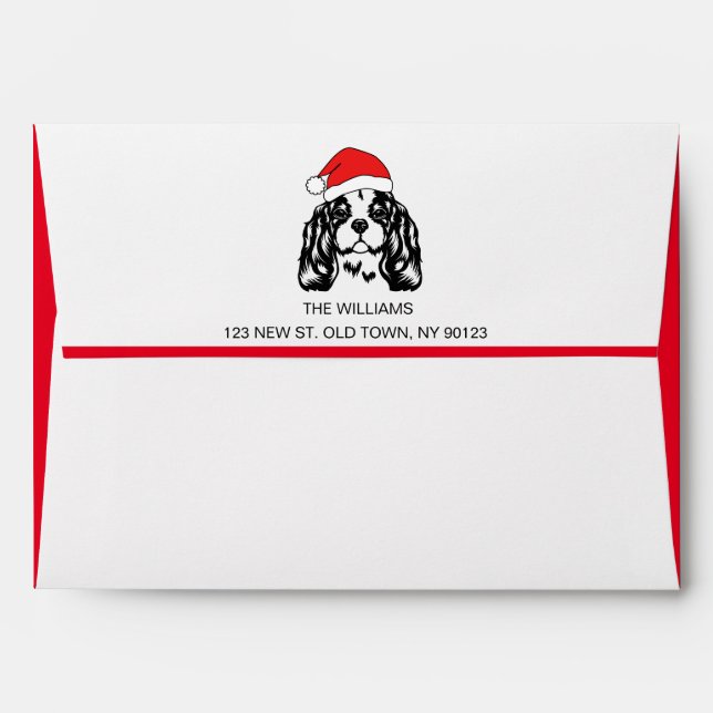 Personalize Christmas Dog Santa Hat  Envelope (Back (Top Flap))
