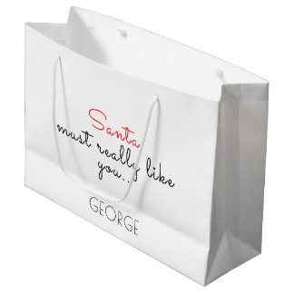Personalize Christmas Gift Bag with Name