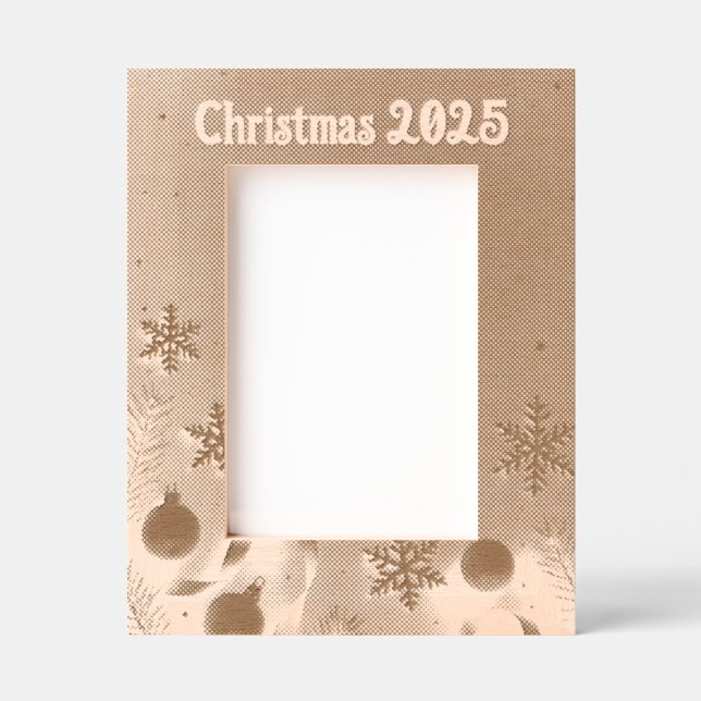 Personalize Christmas Laser Etched Picture Frame Engraved Frames (Front)