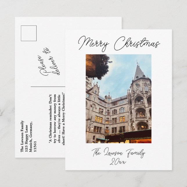 Personalize Christmas Market Munich Germany Postca Postcard (Front/Back)