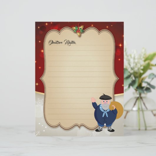 Personalize, Christmas Olentzero Navidad carta: (Standing Front)