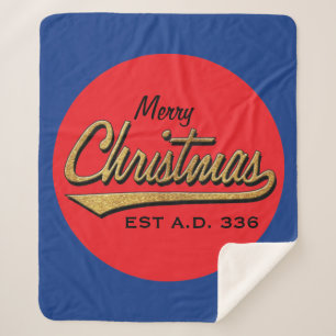 Personalize "Christmas Retro" Blanket/Medium Sherpa Blanket