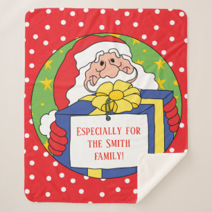 Personalize "Christmas Santa" Blanket/Medium Sherpa Blanket