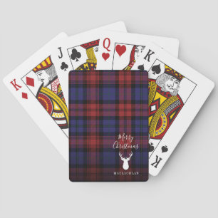 Personalize Christmas Tartan Clan MacLachlan Plaid Poker Cards
