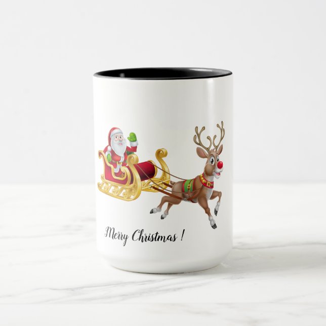 Personalize Christmas  Two-Tone Coffee Mug (Center)