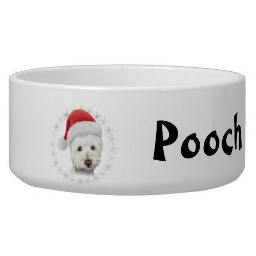 Personalize Christmas Westie Dog Art Bowl