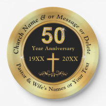 Personalize, Church 50th Anniversary, Paper Plates
