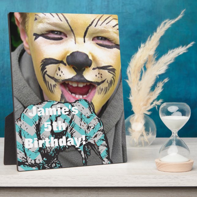 Personalize Circus Elephant Birthday Party Display Plaque (Side)