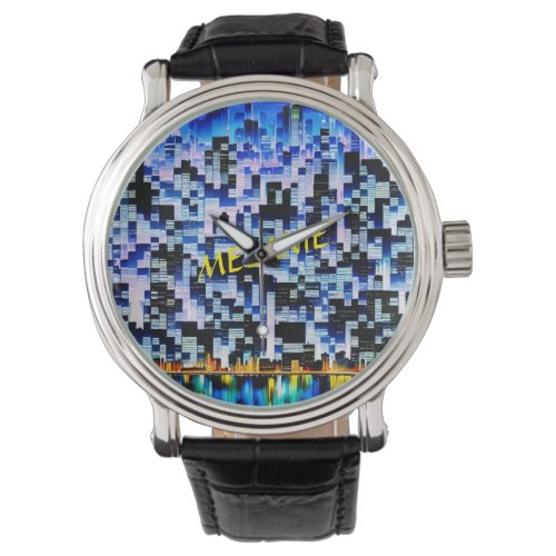 PERSONALIZE CITYSCAPE LIGHTS REFLECT IN THE WATER WATCH