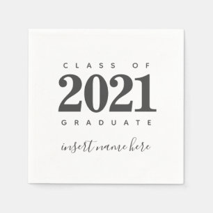 Personalize Class of 2021 Graduate Calligraphy Napkins