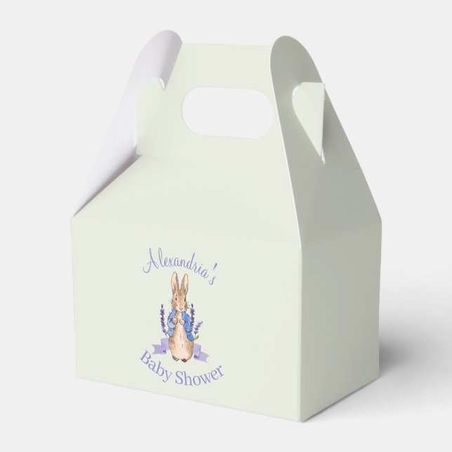 Personalize Classic Bunny Rabbit Baby shower Favor Boxes (Front Side)