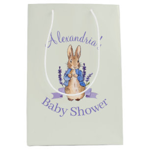 Personalize Classic Bunny Rabbit Baby shower Medium Gift Bag