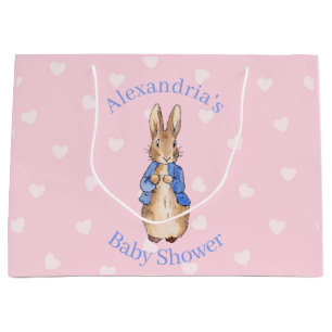 Personalize Classic rabbit baby shower Large Gift Bag