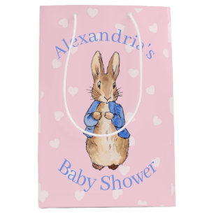 Personalize Classic rabbit Baby Shower Medium Gift Bag