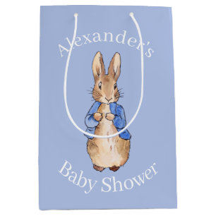 Personalize Classic rabbit Baby Shower Medium Gift Bag