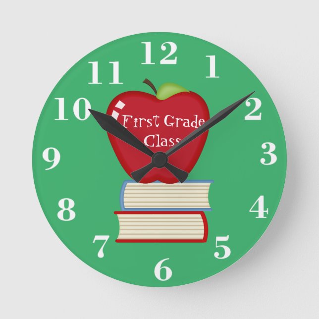 Personalize Classroom Round Clock (Front)