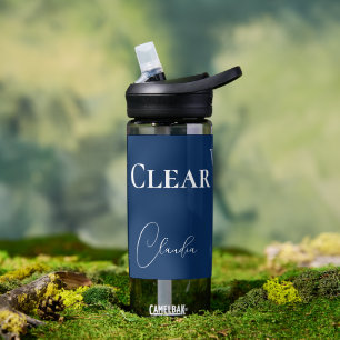 Personalize Clear Cool Water and Beautiful Blue Bottle