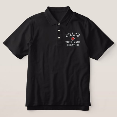 Personalize Coach Canada Your Name Your Game Embroidered Polo Shirt