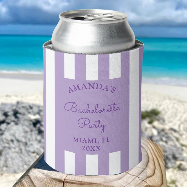 Personalize Coastal Beach Bachelorette Party Favor Can Cooler (Creator Uploaded)