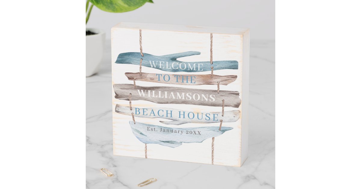 Beachcombers Coastal Life Driftwood Welcome Sign