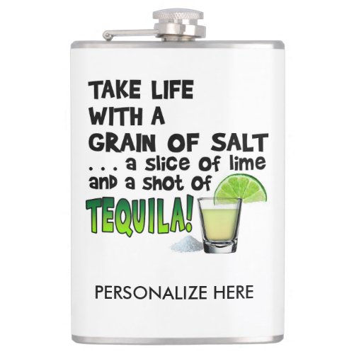 PERSONALIZE COCKTAIL FLASK _ LIME SALT TEQUILA