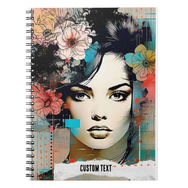 PERSONALIZE: Collage Flowers | Notebook Journal (Front)